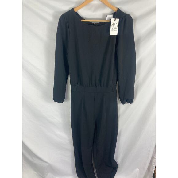 Nikki Lund Joy Long Sleeve Jumpsuit Black Size Medium - Picture 2 of 5